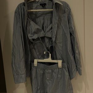 Sincerely Jules Blue and White Striped Set